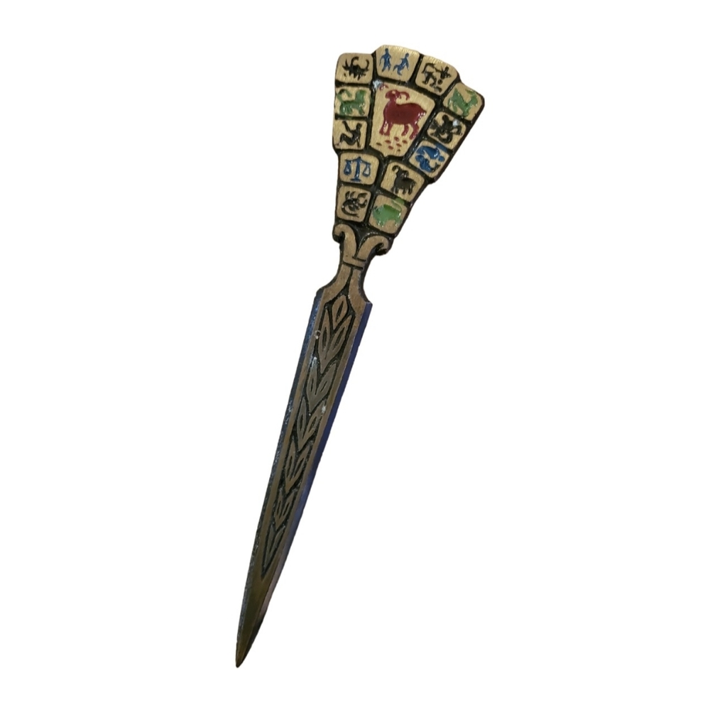 Vintage Sabra Zodiac Letter Opener